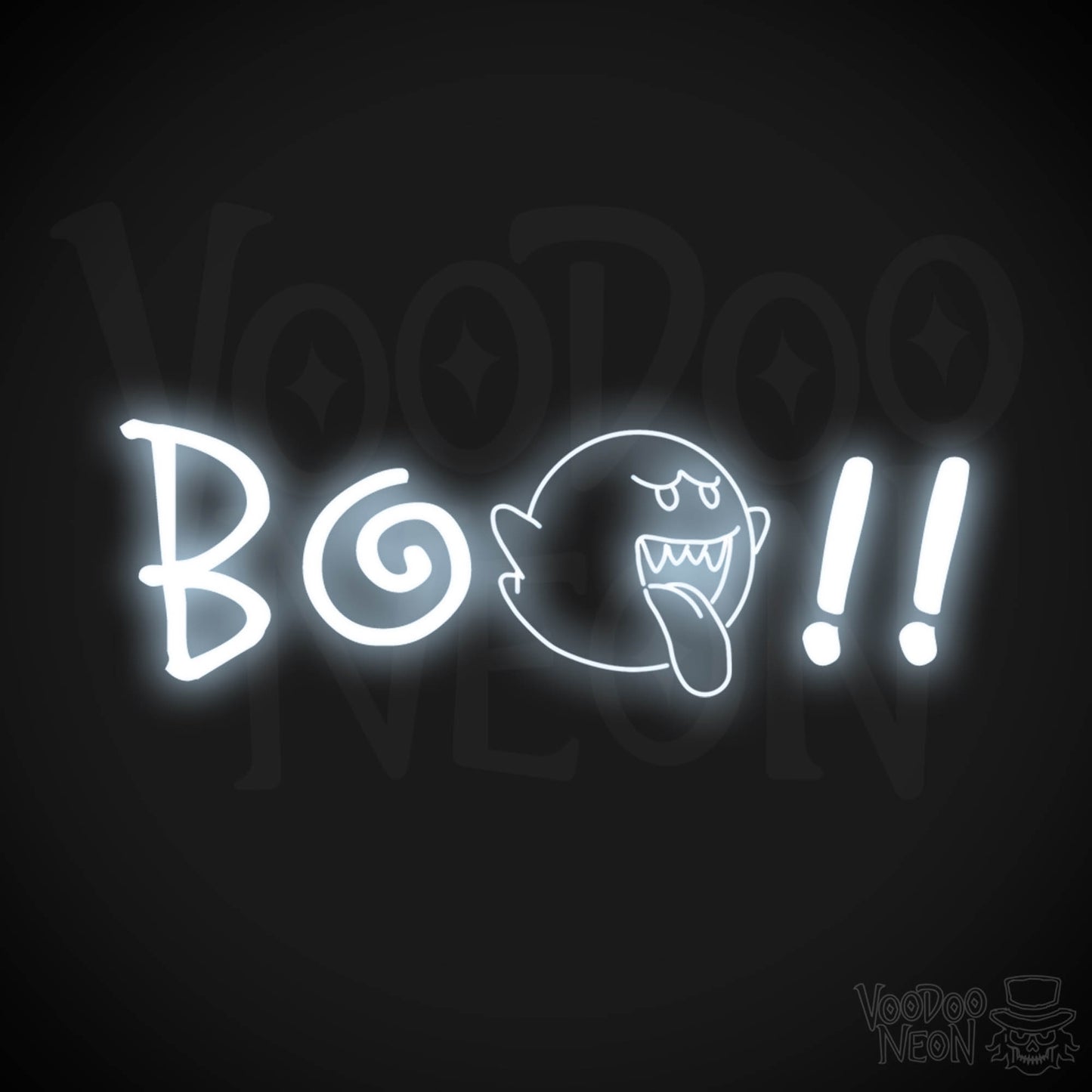 BOO Neon Sign - Neon BOO Sign - LED Wall Art - Color Cool White