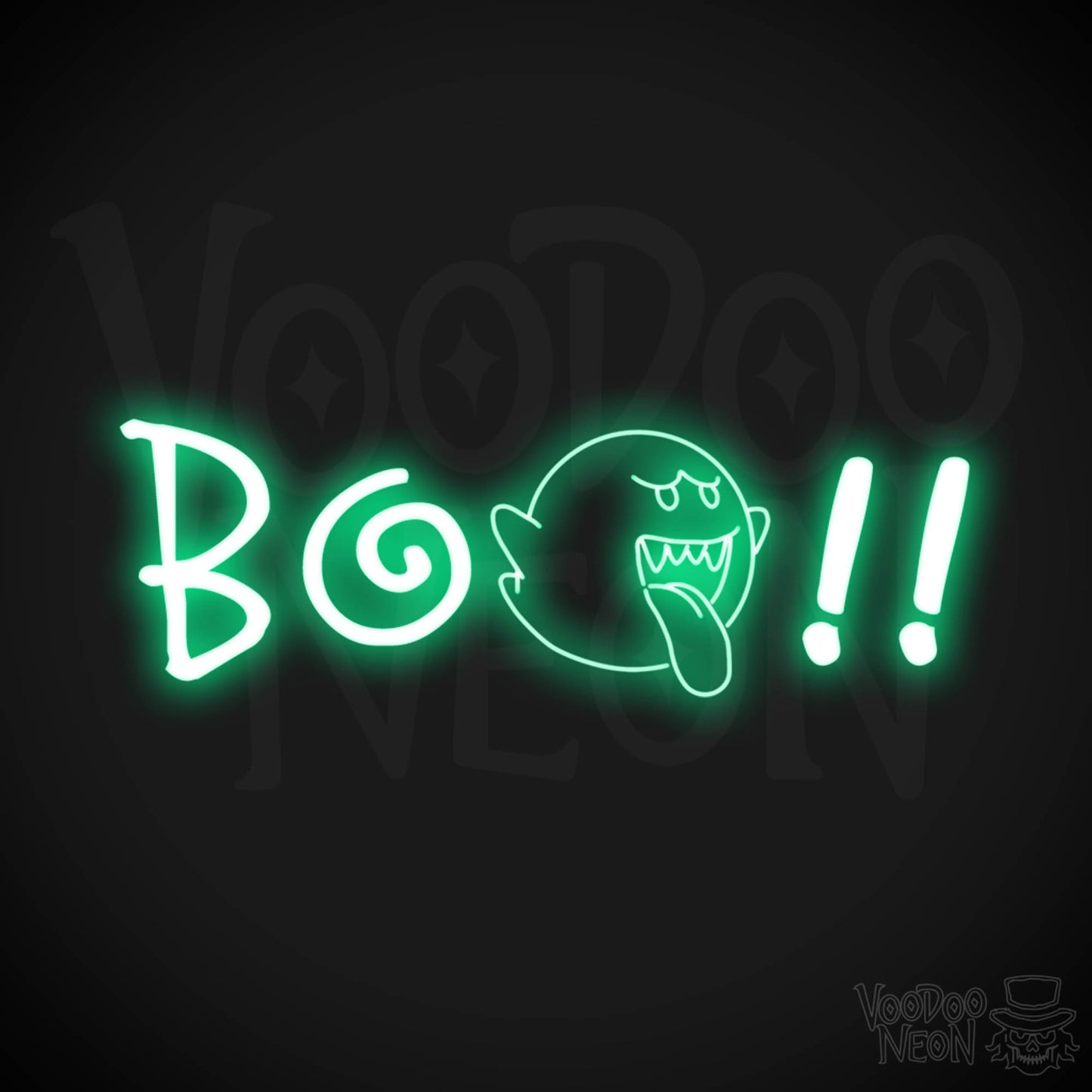 BOO Neon Sign - Neon BOO Sign - LED Wall Art - Color Green
