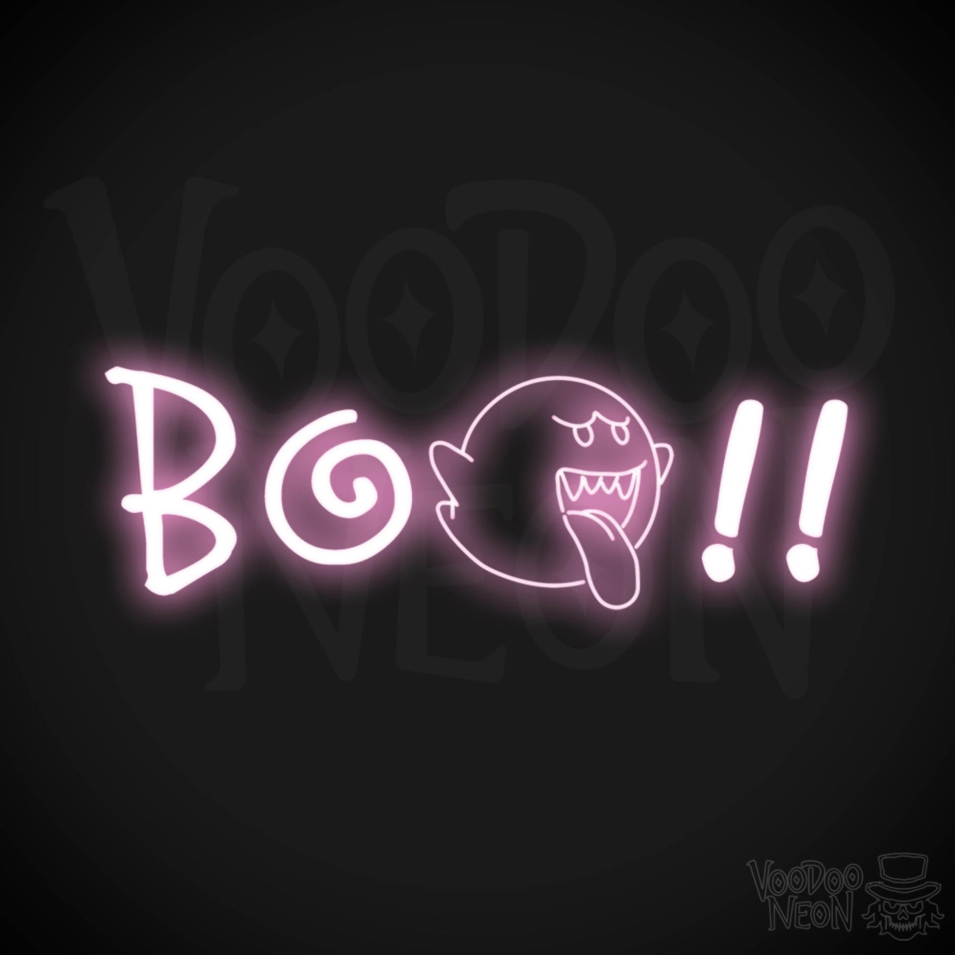 BOO Neon Sign - Neon BOO Sign - LED Wall Art - Color Light Pink