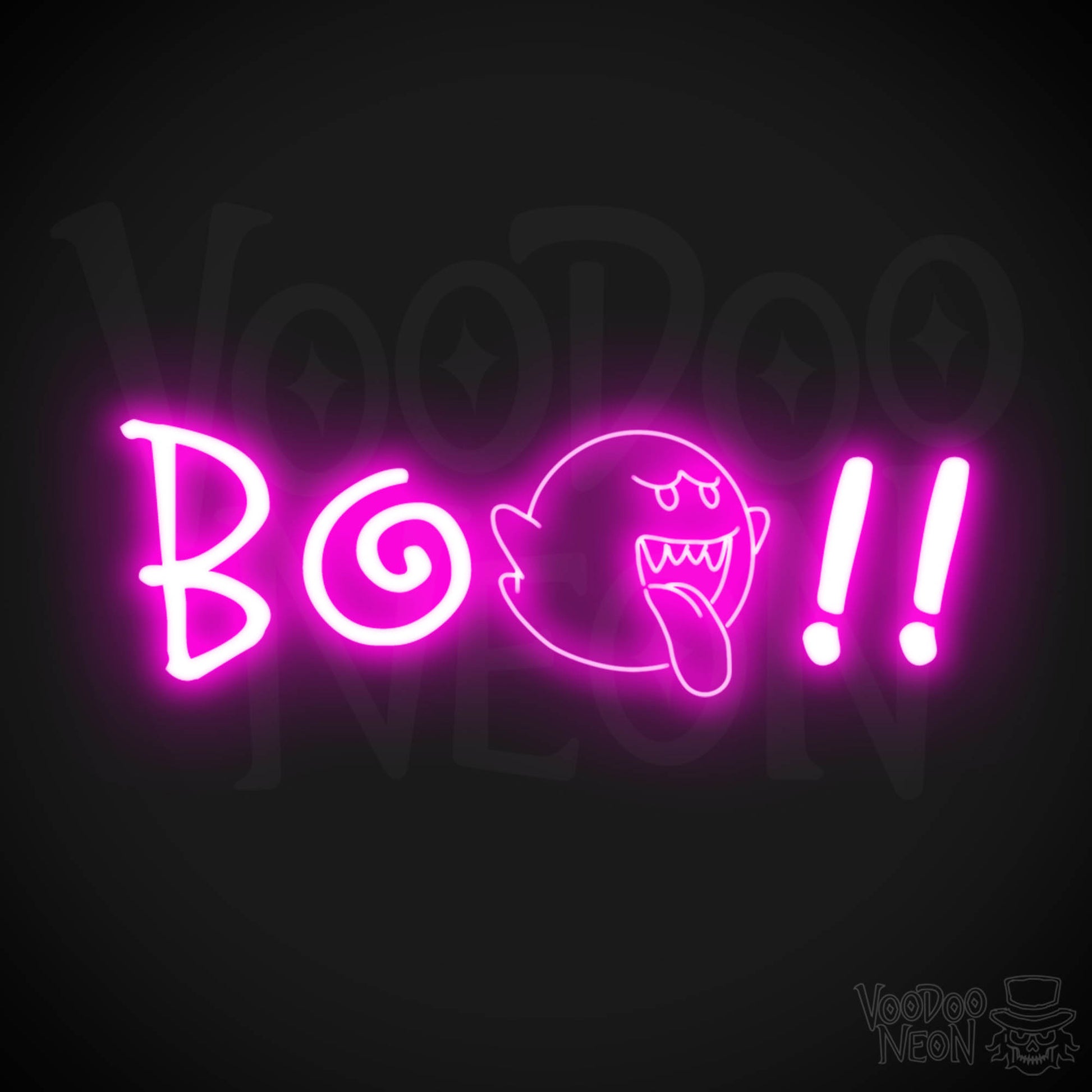 BOO Neon Sign - Neon BOO Sign - LED Wall Art - Color Pink