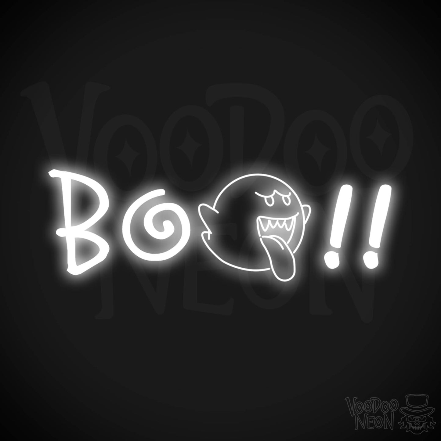 BOO Neon Sign - Neon BOO Sign - LED Wall Art - Color White