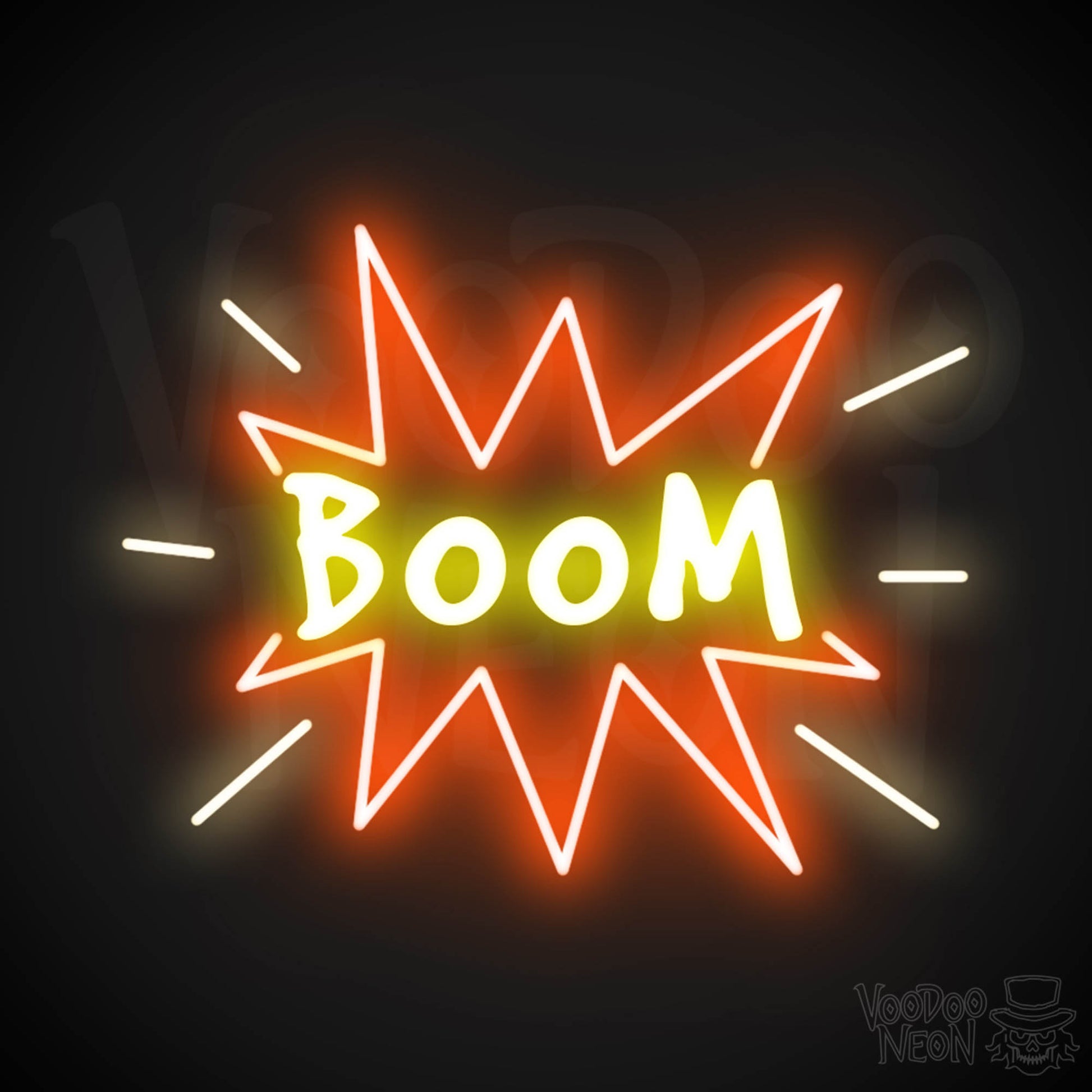 Boom Neon Sign - Boom Sign - Neon LED Wall Art - Color Multi-Color