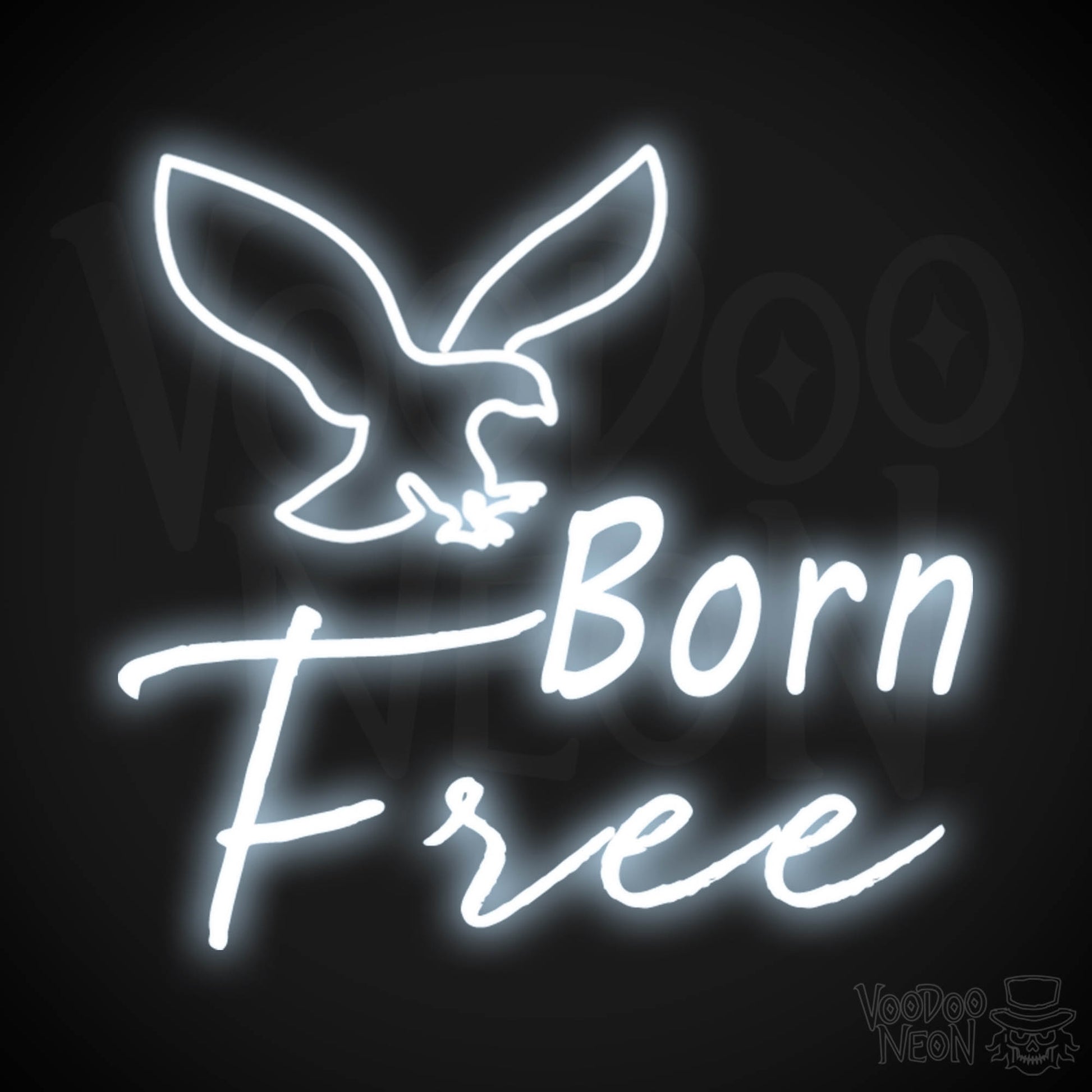 Born Free Neon Sign - Neon Born Free Sign - LED Lights - Color Cool White