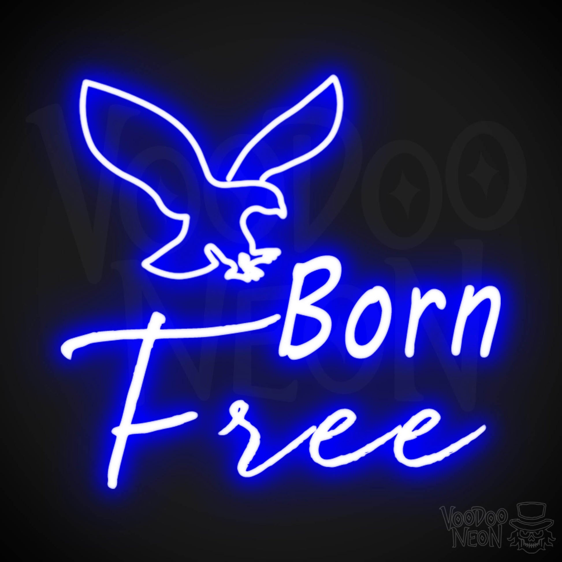 Born Free Neon Sign - Neon Born Free Sign - LED Lights - Color Dark Blue