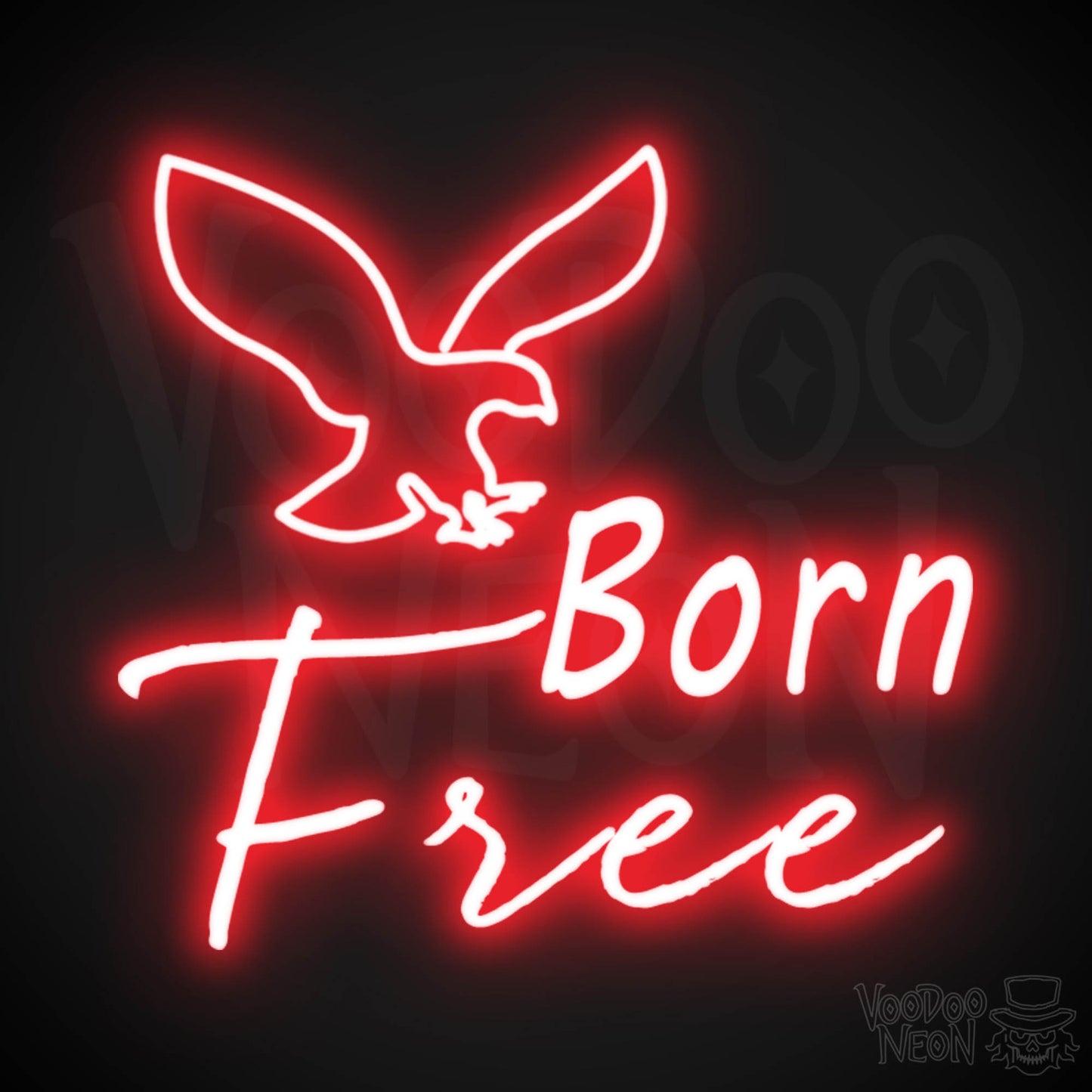 Born Free Neon Sign - Neon Born Free Sign - LED Lights - Color Red