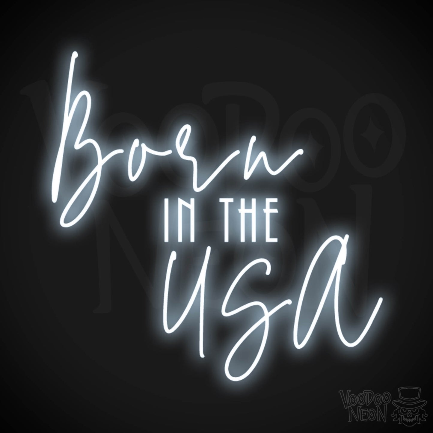 Born In The USA Neon Sign - Born In The USA Sign - Color Cool White