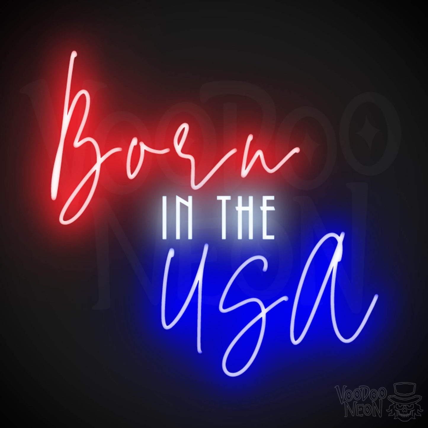 Born In The USA Neon Sign - Born In The USA Sign - Color Multi-Color