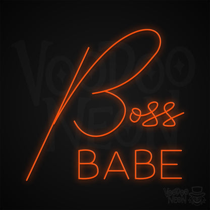 Boss Babe Neon Sign - Orange