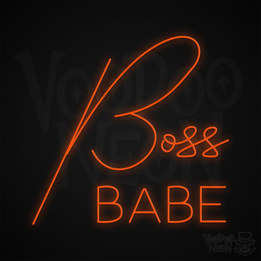 Boss Babe Neon Sign - Orange