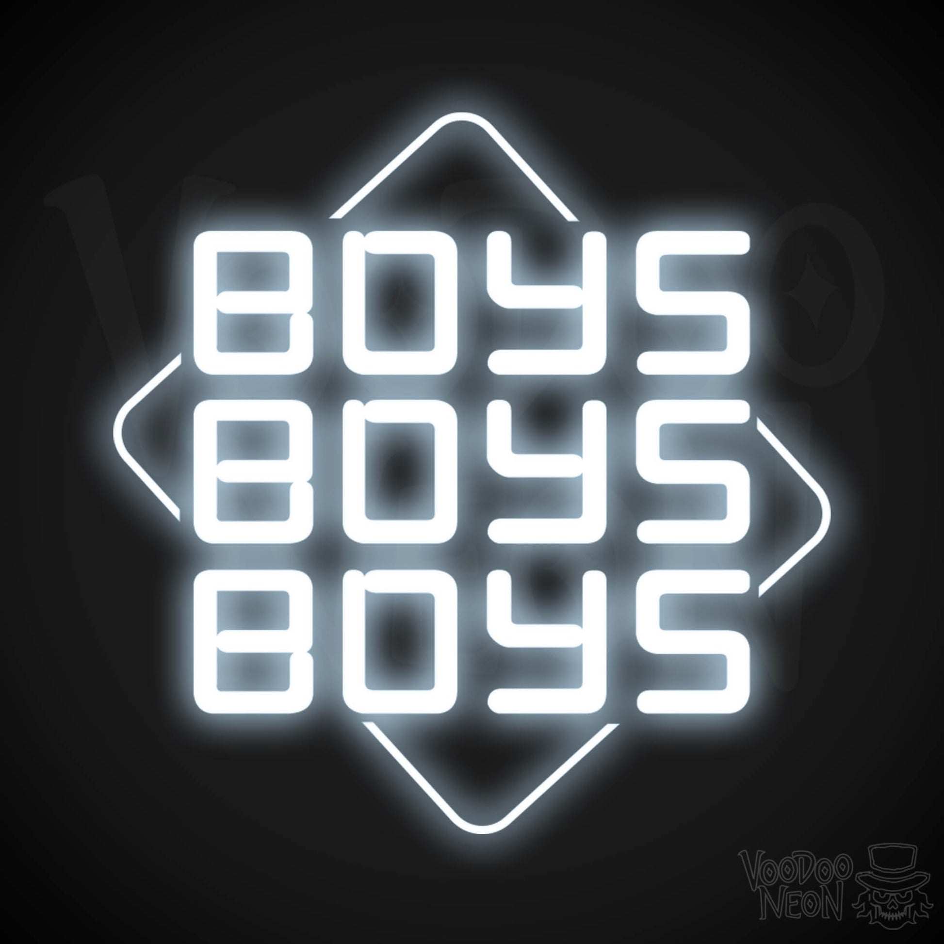 Boys Boys Boys Neon Sign - Neon Boys Boys Boys Sign - Neon Wall Art - Color Cool White