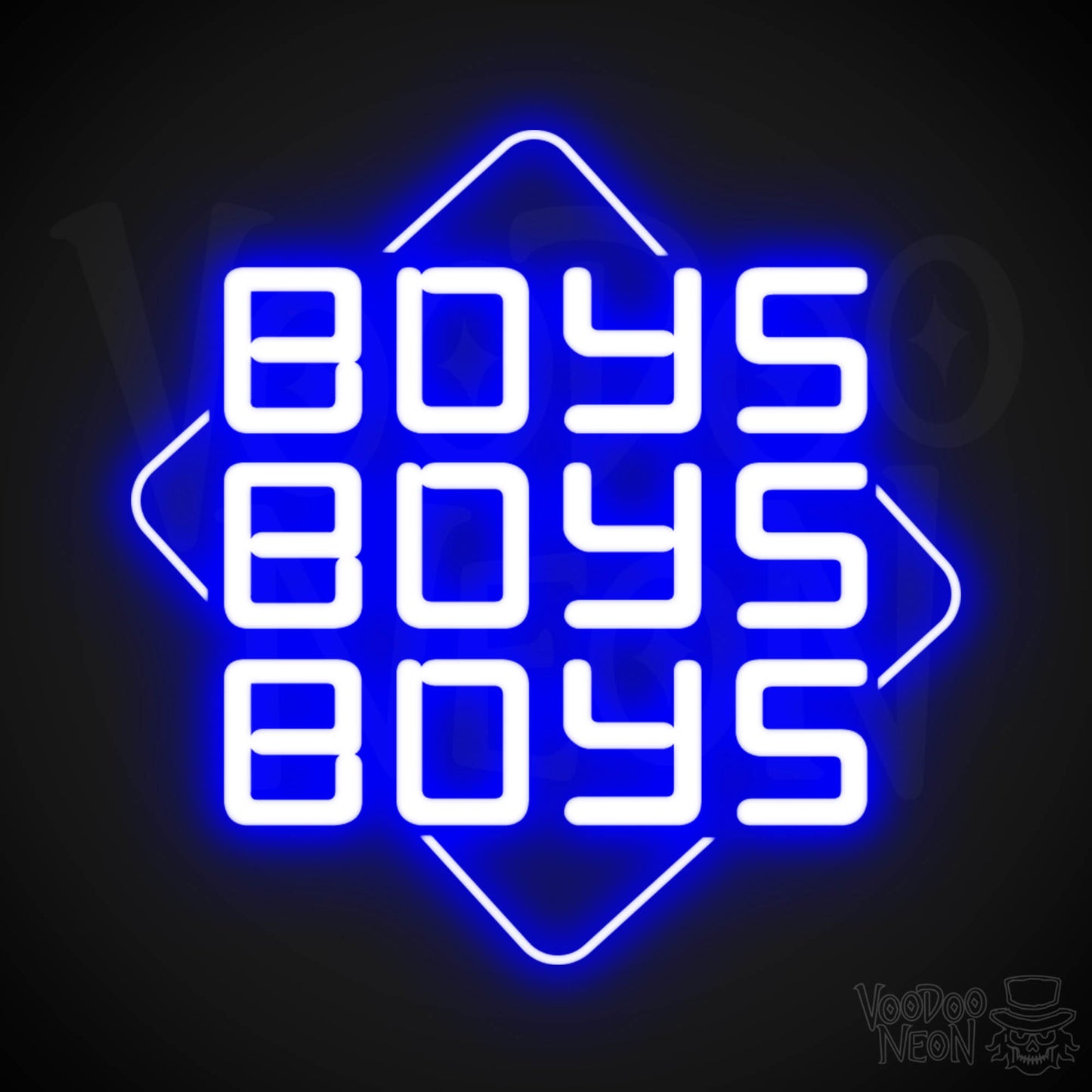 Boys Boys Boys Neon Sign - Neon Boys Boys Boys Sign - Neon Wall Art - Color Dark Blue