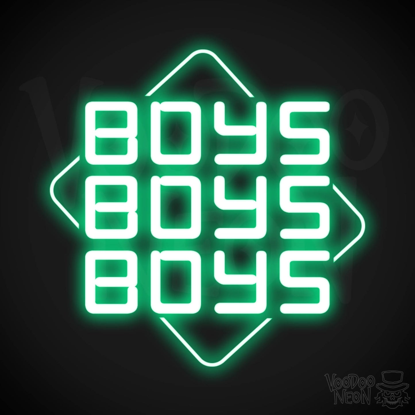 Boys Boys Boys Neon Sign - Neon Boys Boys Boys Sign - Neon Wall Art - Color Green