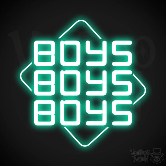 Boys Boys Boys Neon Sign - Neon Boys Boys Boys Sign - Neon Wall Art - Color Light Green