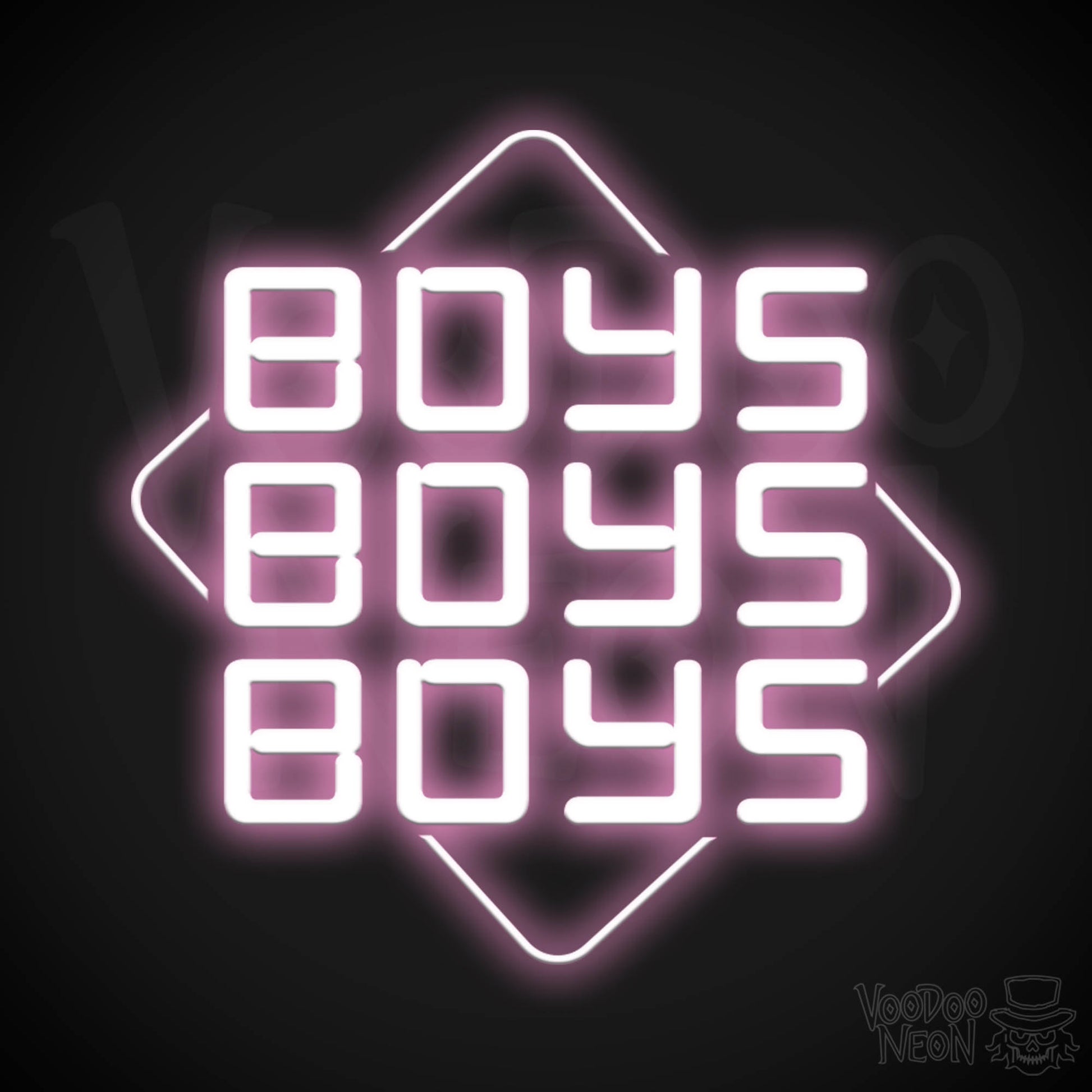 Boys Boys Boys Neon Sign - Neon Boys Boys Boys Sign - Neon Wall Art - Color Light Pink