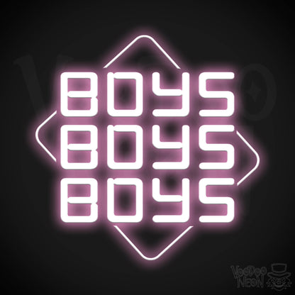 Boys Boys Boys Neon Sign - Neon Boys Boys Boys Sign - Neon Wall Art - Color Light Pink