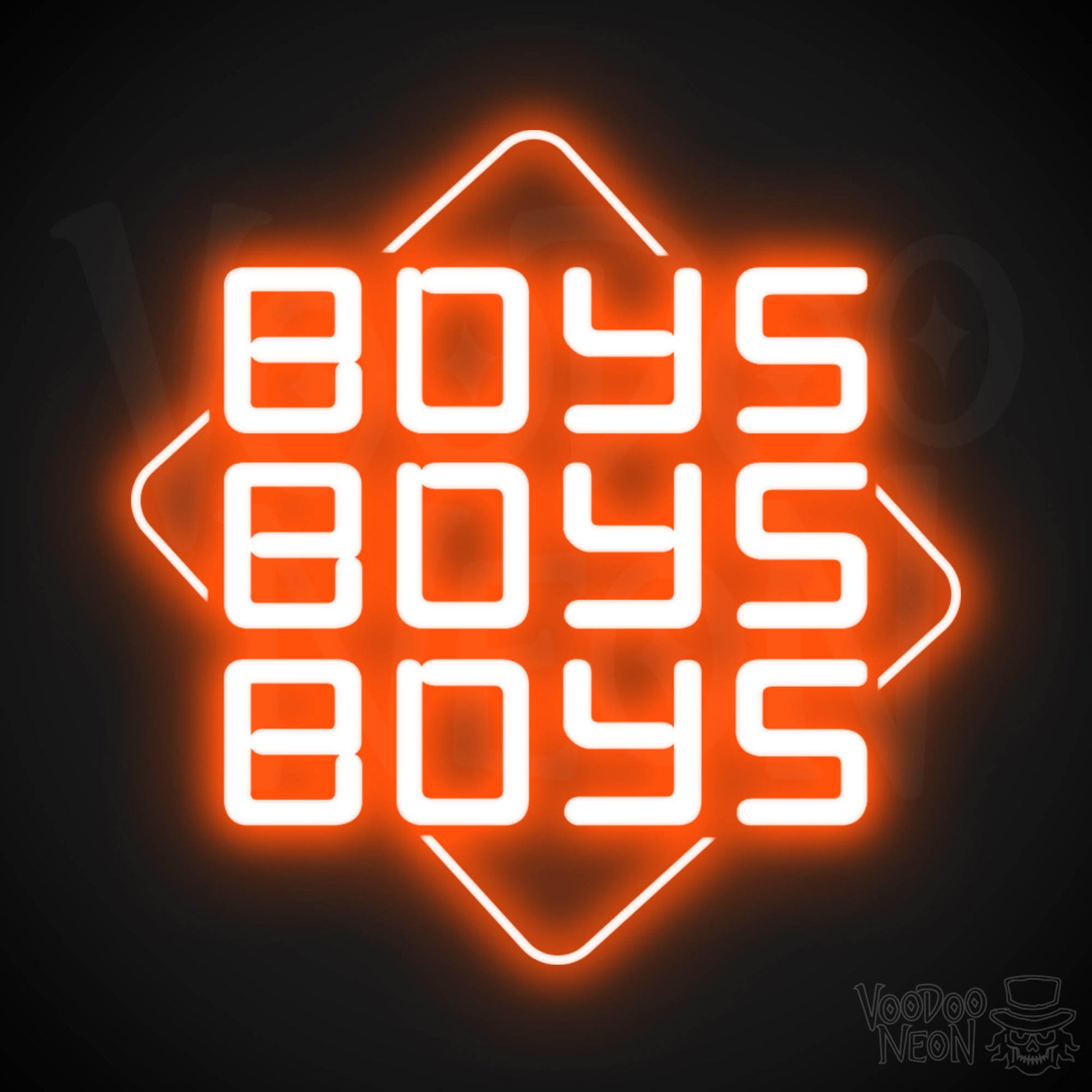 Boys Boys Boys Neon Sign - Neon Boys Boys Boys Sign - Neon Wall Art - Color Orange