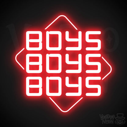 Boys Boys Boys Neon Sign - Neon Boys Boys Boys Sign - Neon Wall Art - Color Red
