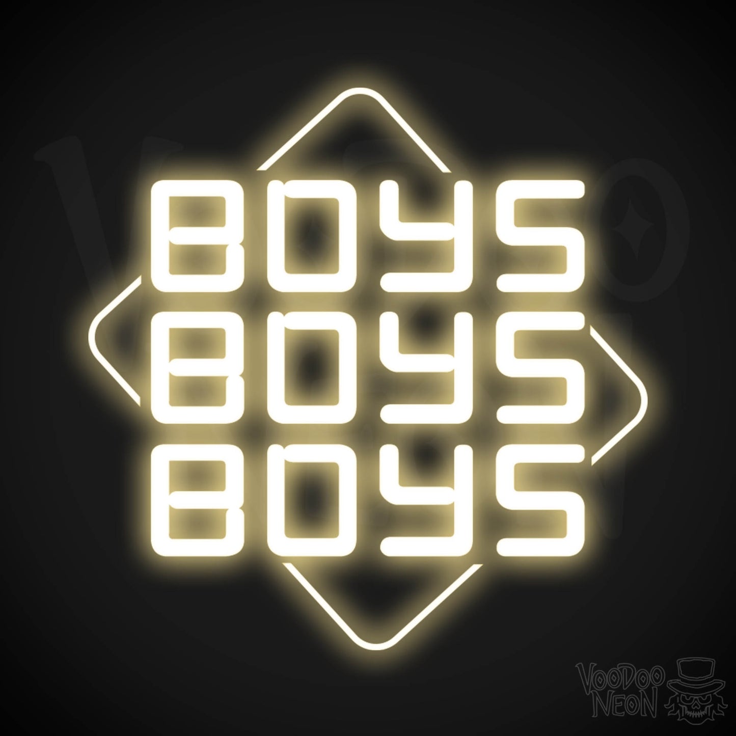 Boys Boys Boys Neon Sign - Neon Boys Boys Boys Sign - Neon Wall Art - Color Warm White