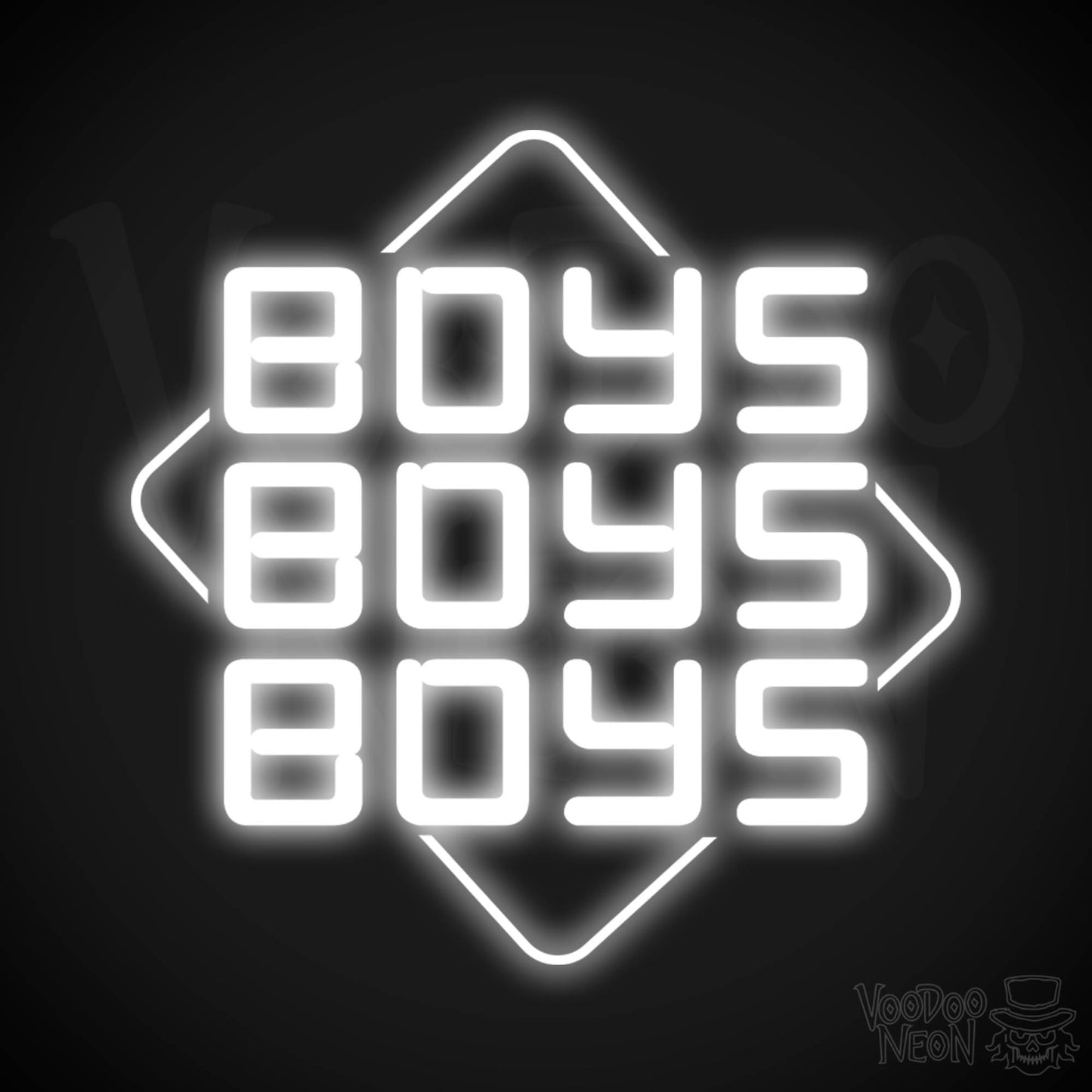 Boys Boys Boys Neon Sign - Neon Boys Boys Boys Sign - Neon Wall Art - Color White