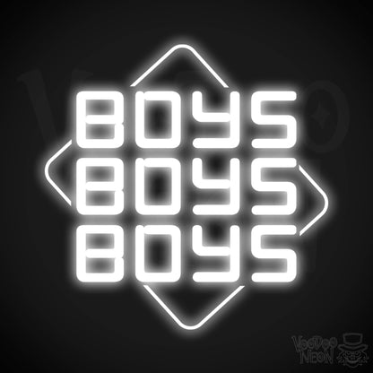 Boys Boys Boys Neon Sign - Neon Boys Boys Boys Sign - Neon Wall Art - Color White