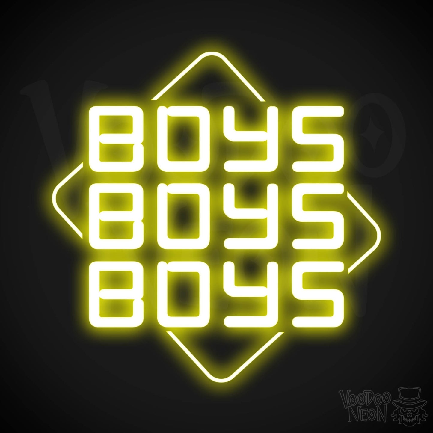 Boys Boys Boys Neon Sign - Neon Boys Boys Boys Sign - Neon Wall Art - Color Yellow
