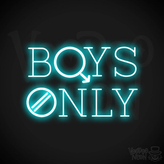 Boys Only Neon Sign - Boys Only Sign - LED Lights - Color Ice Blue