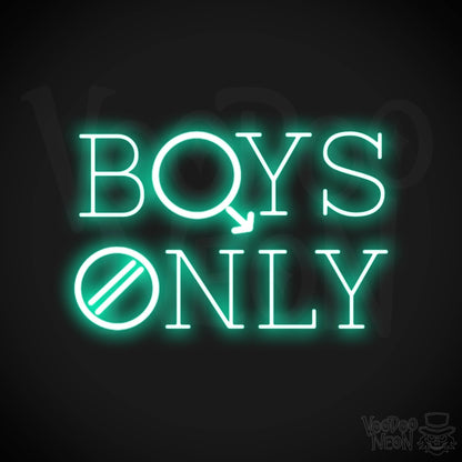 Boys Only Neon Sign - Boys Only Sign - LED Lights - Color Light Green