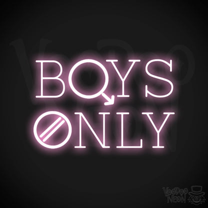 Boys Only Neon Sign - Boys Only Sign - LED Lights - Color Light Pink
