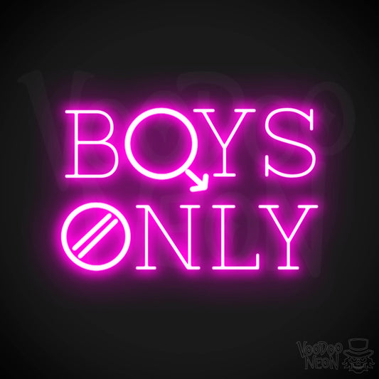 Boys Only Neon Sign - Boys Only Sign - LED Lights - Color Pink