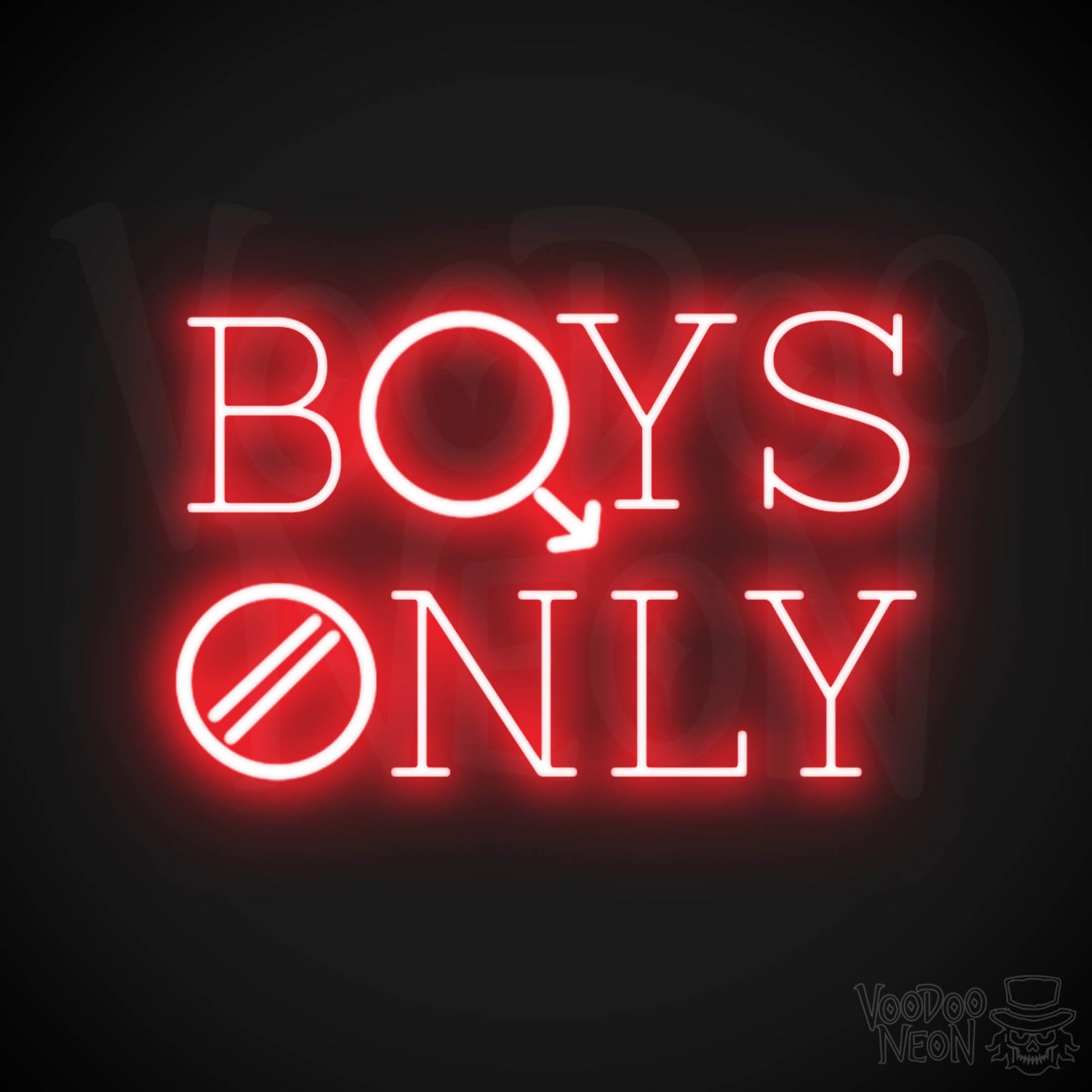 Boys Only Neon Sign - Boys Only Sign - LED Lights - Color Red