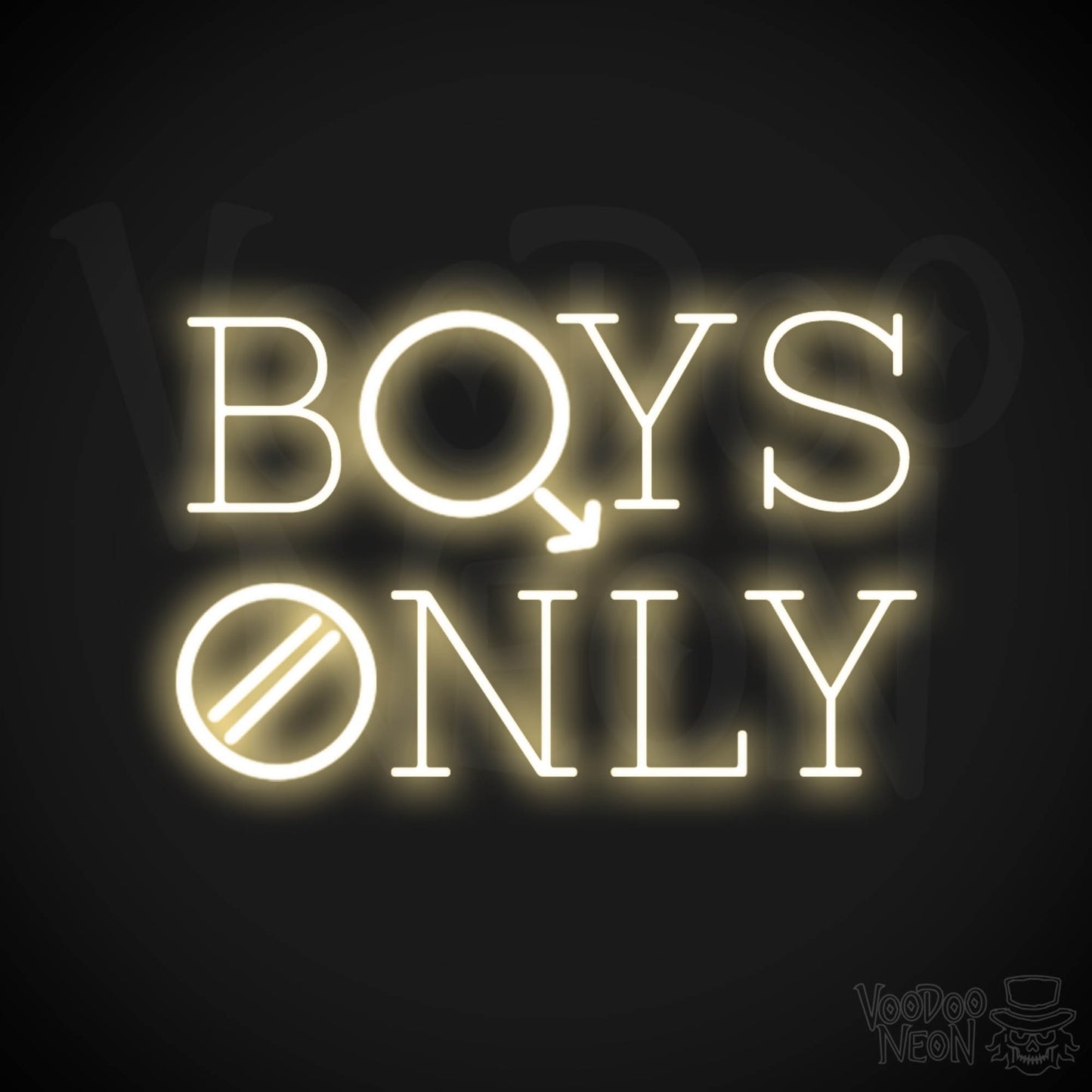 Boys Only Neon Sign - Boys Only Sign - LED Lights - Color Warm White