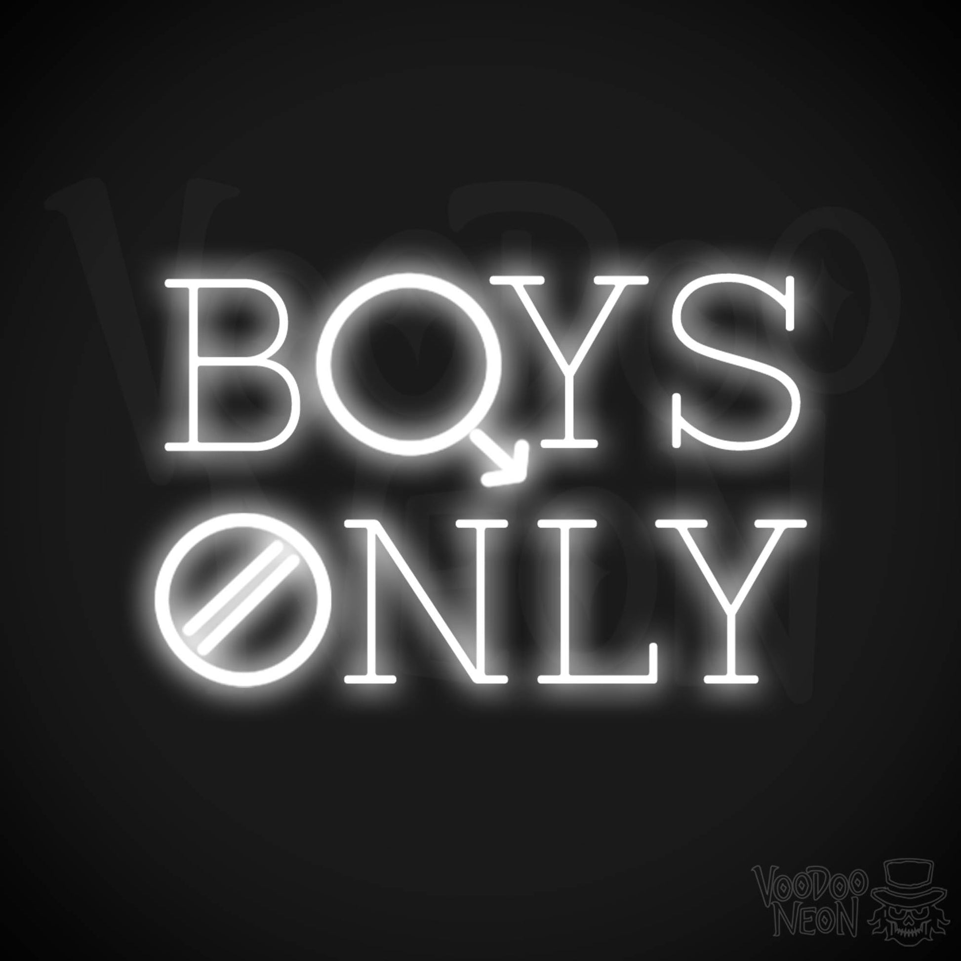 Boys Only Neon Sign - Boys Only Sign - LED Lights - Color White