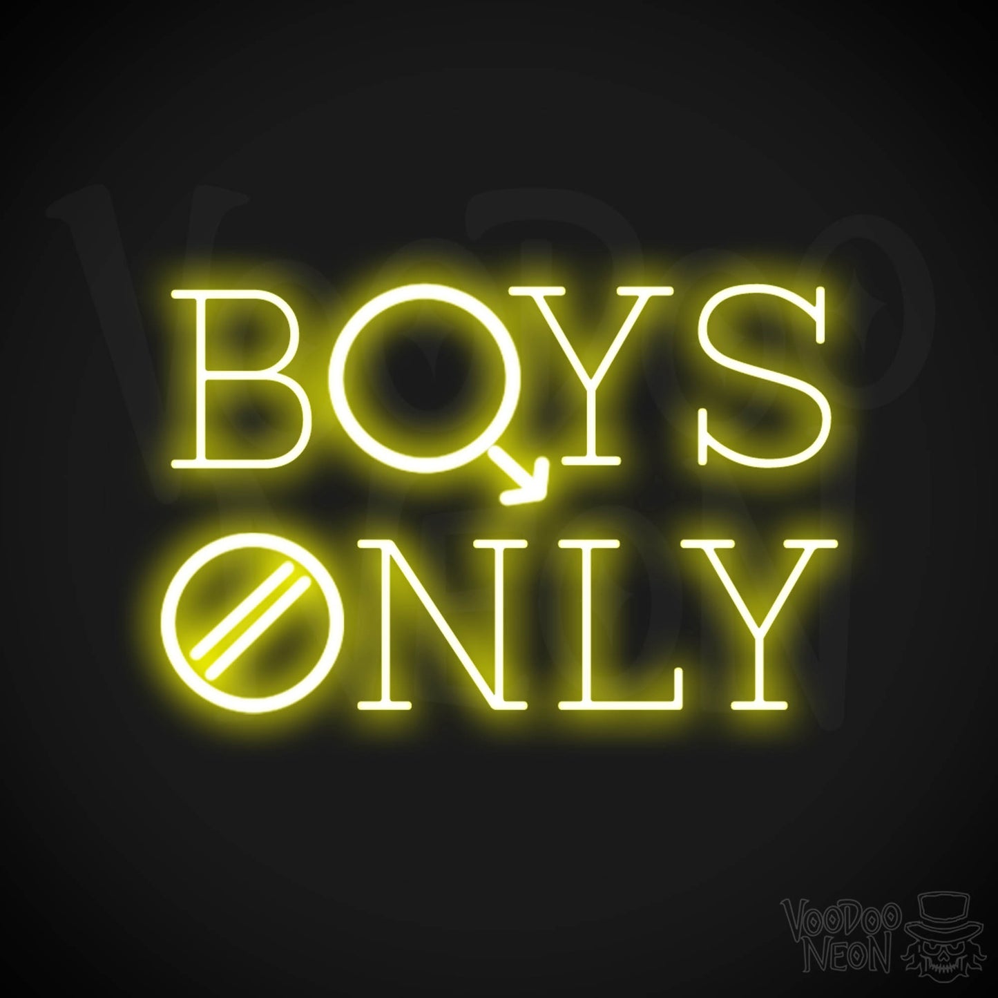 Boys Only Neon Sign - Boys Only Sign - LED Lights - Color Yellow