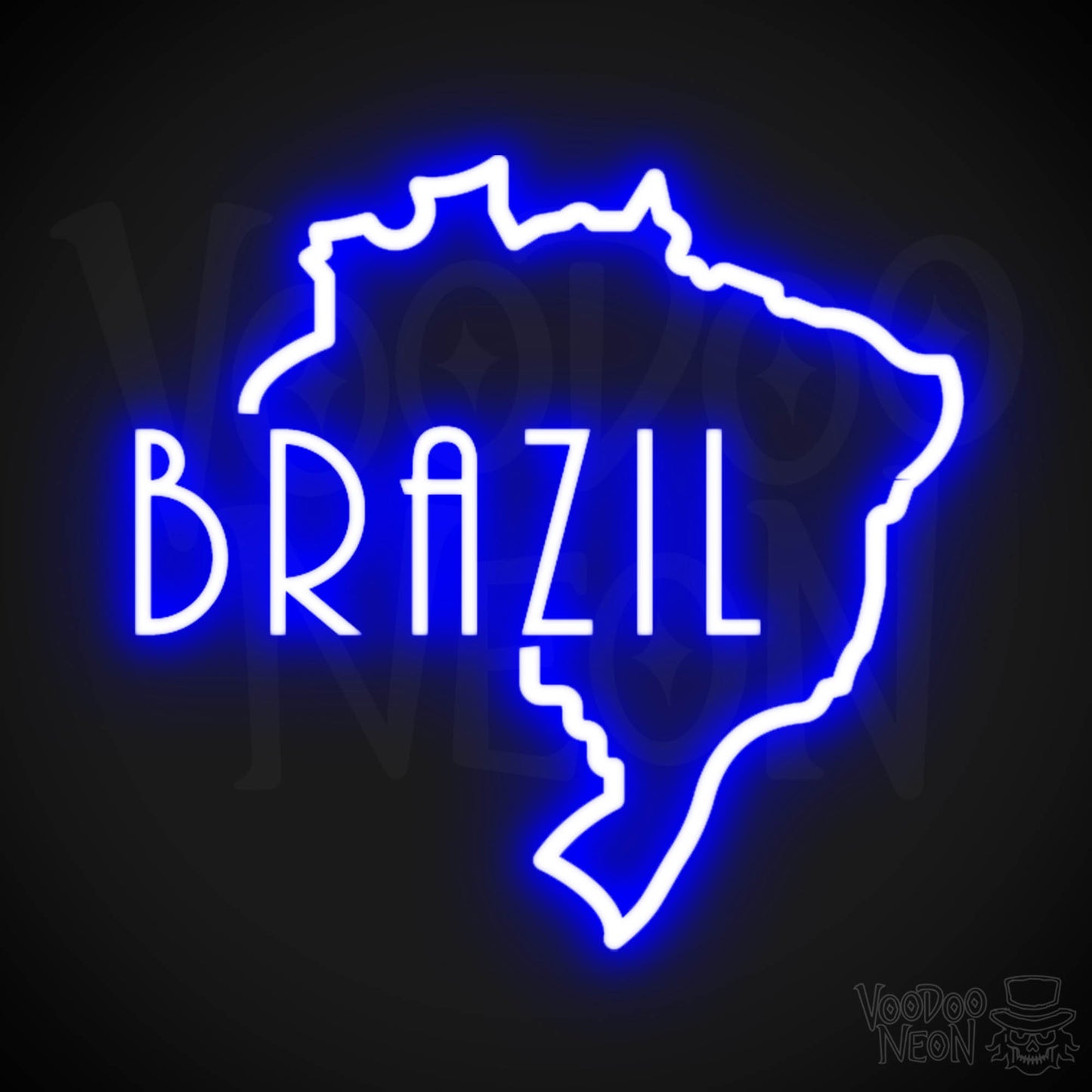 Brazil Neon Sign - Neon Brazil Sign - Color Dark Blue