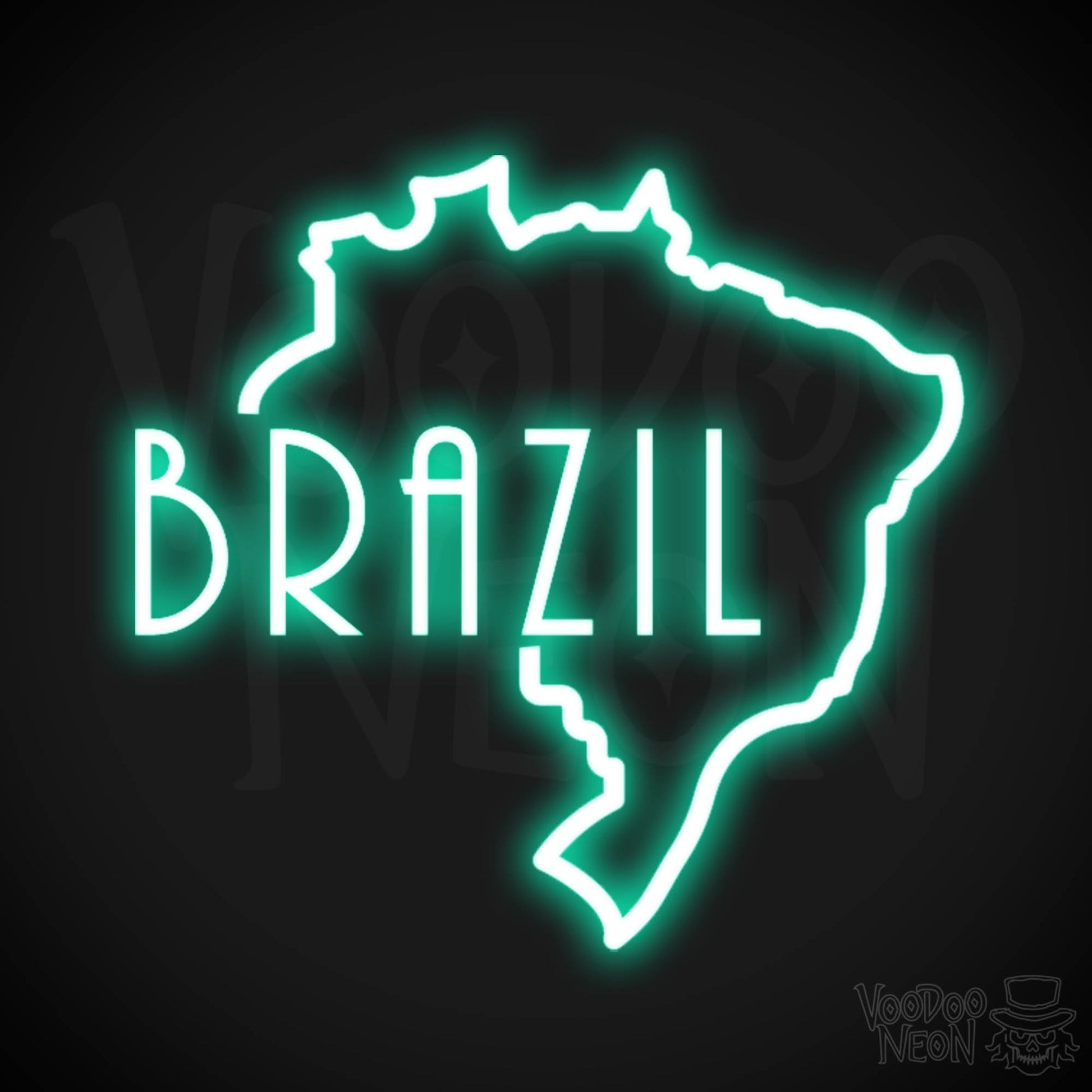Brazil Neon Sign - Neon Brazil Sign - Color Light Green