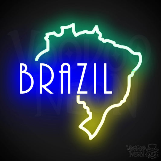 Brazil Neon Sign - Neon Brazil Sign - Color Multi-Color