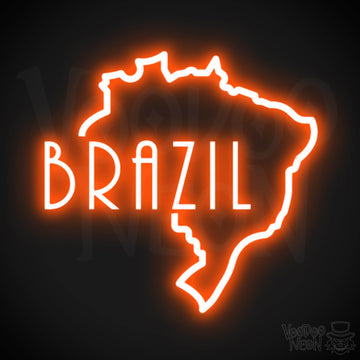 Brazil Neon Sign - Neon Brazil Sign - Color Orange