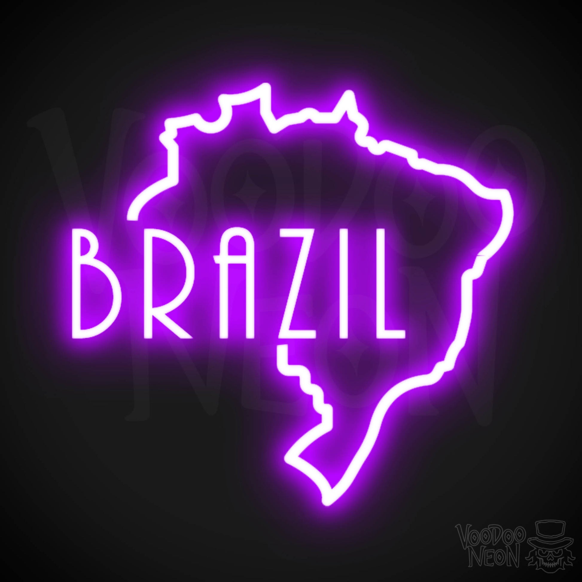 Brazil Neon Sign - Neon Brazil Sign - Color Purple