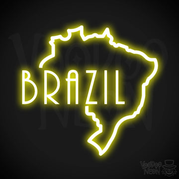 Brazil Neon Sign - Neon Brazil Sign - Color Yellow