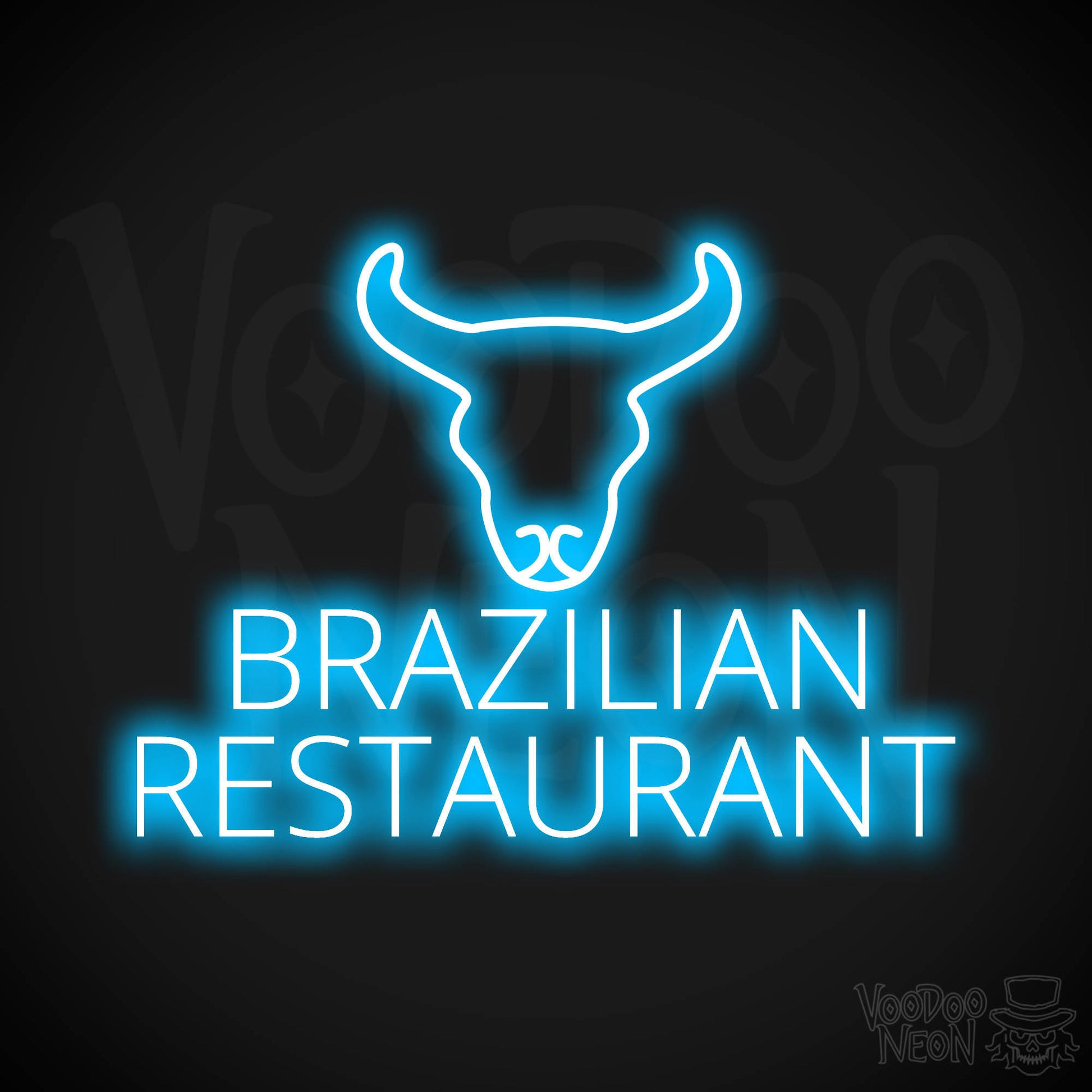 Brazilian Restaurant LED Neon - Dark Blue