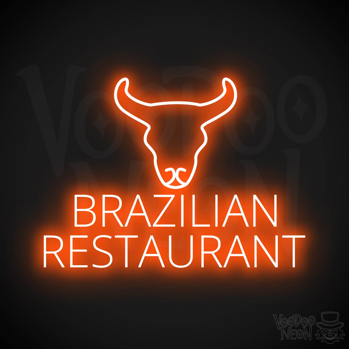 Brazilian Restaurant LED Neon - Orange