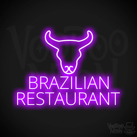 Brazilian Restaurant LED Neon - Purple