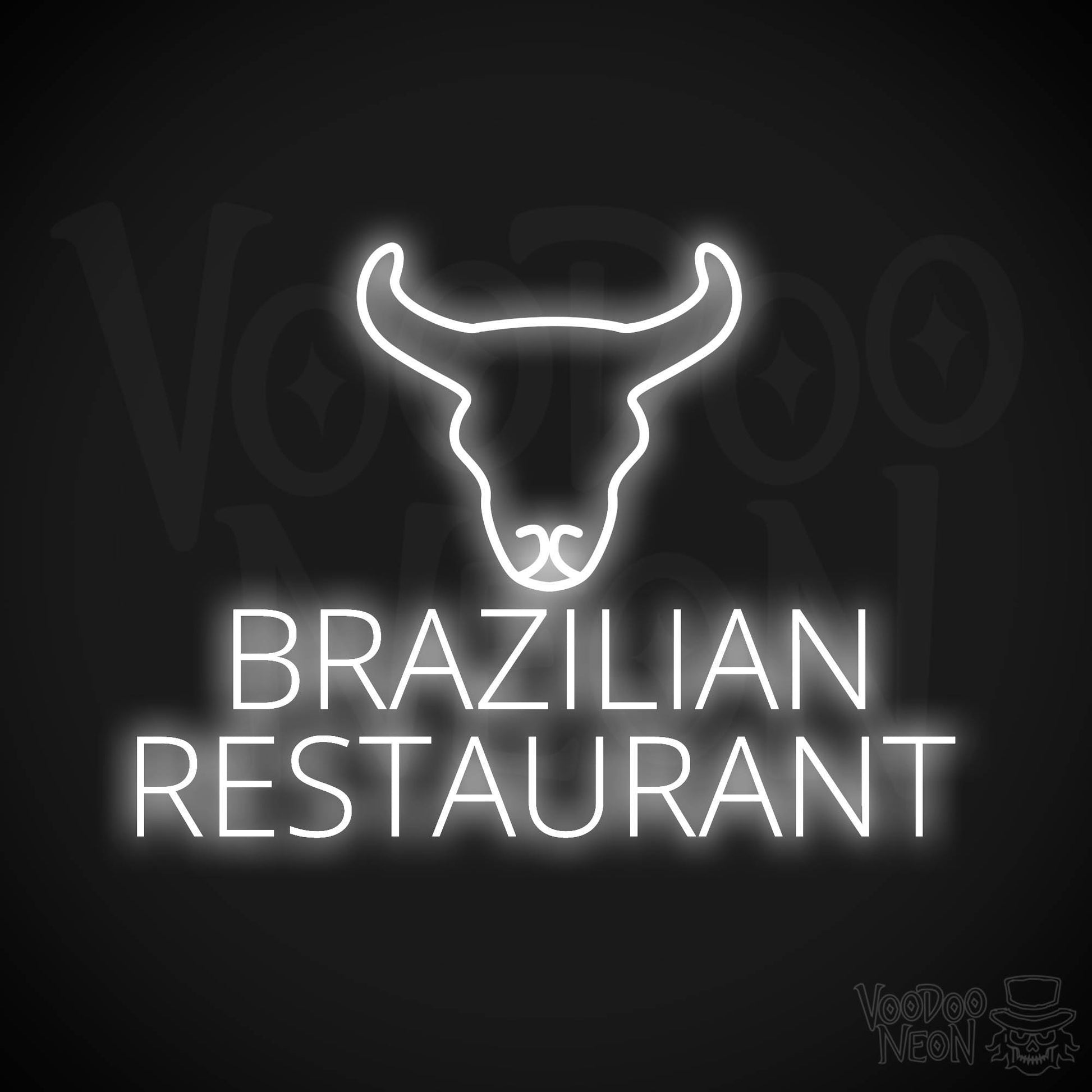 Brazilian Restaurant LED Neon - White