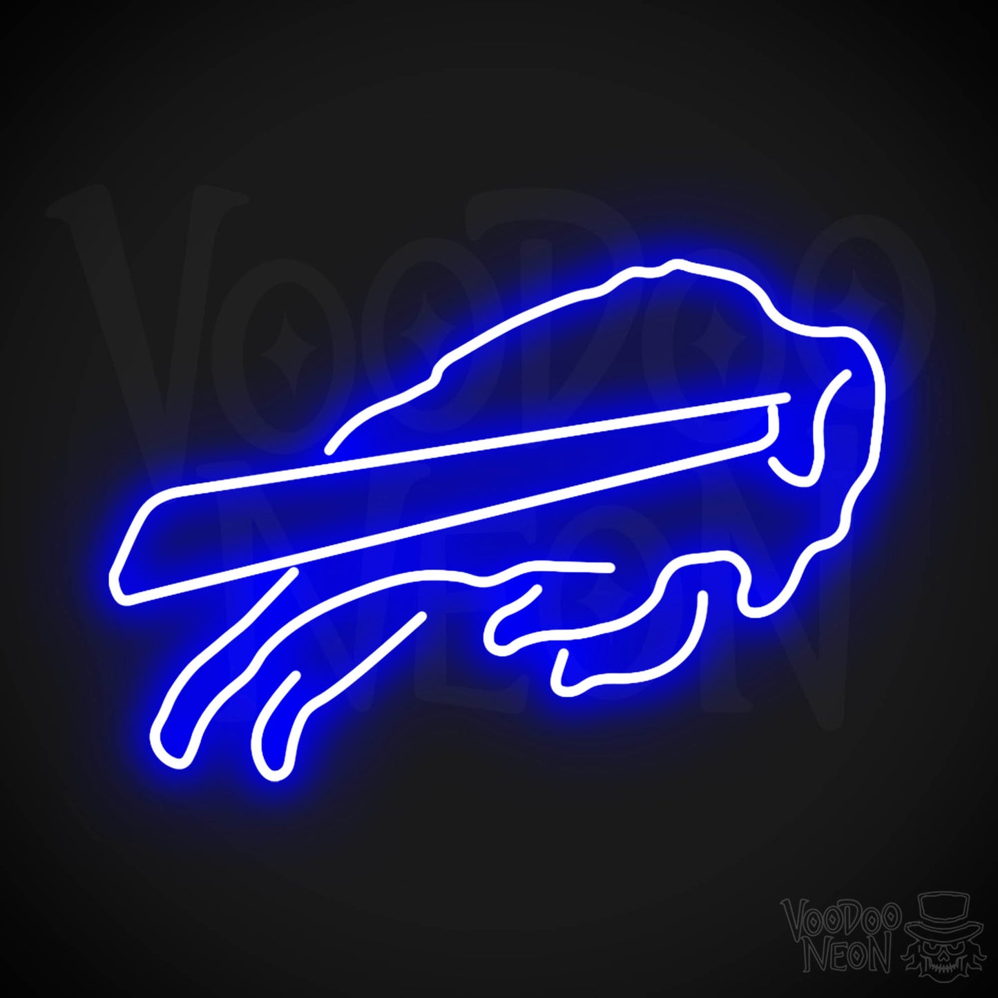 Buffalo Bills Neon Sign - Buffalo Bills Sign - Neon Bills Logo Wall Art - Color Dark Blue