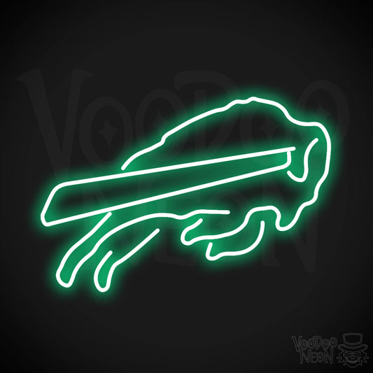Buffalo Bills Neon Sign - Buffalo Bills Sign - Neon Bills Logo Wall Art - Color Green