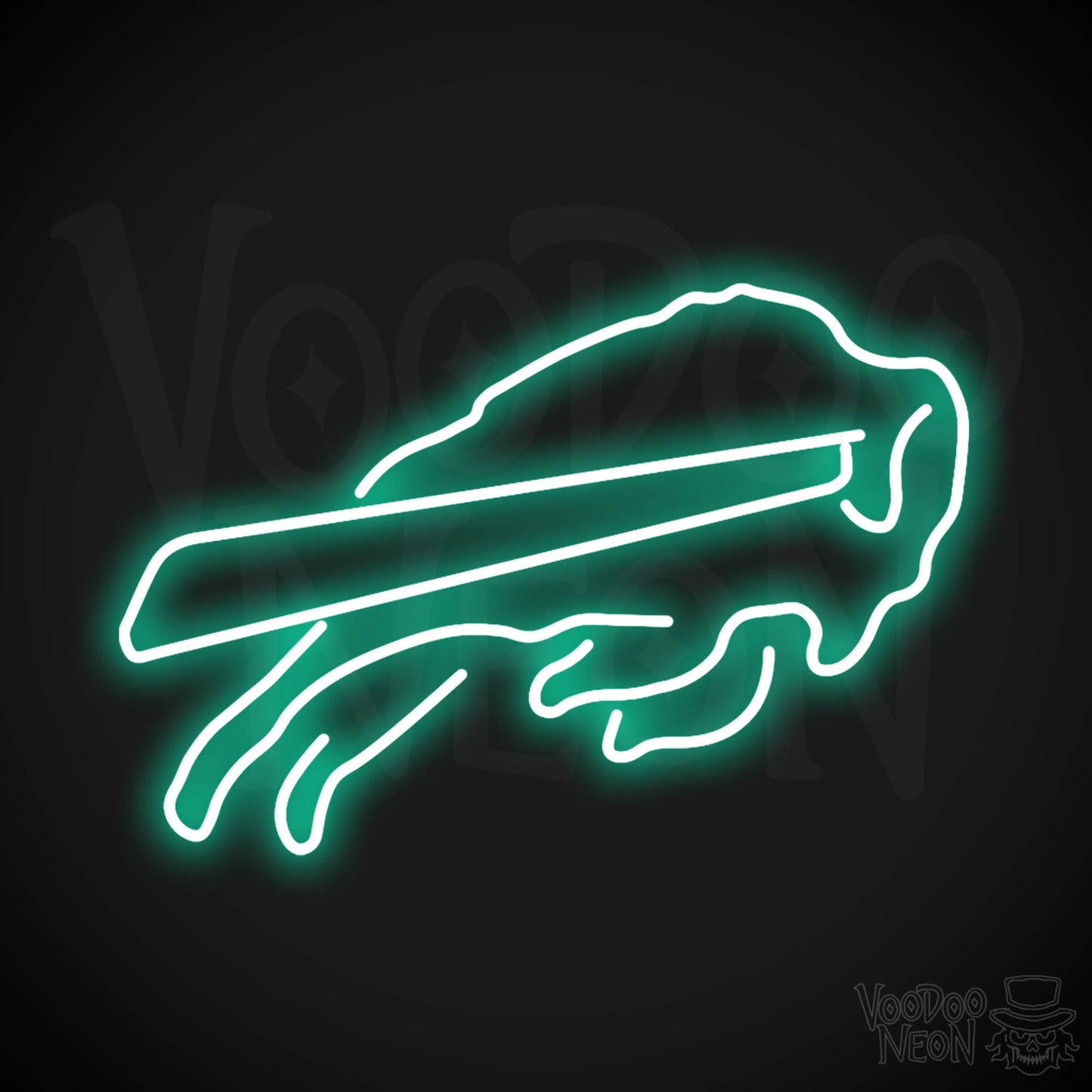 Buffalo Bills Neon Sign - Buffalo Bills Sign - Neon Bills Logo Wall Art - Color Light Green