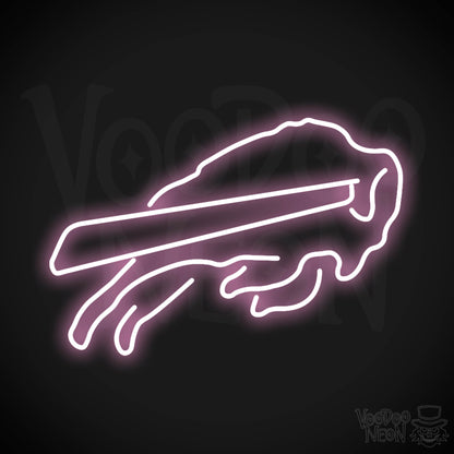 Buffalo Bills Neon Sign - Buffalo Bills Sign - Neon Bills Logo Wall Art - Color Light Pink