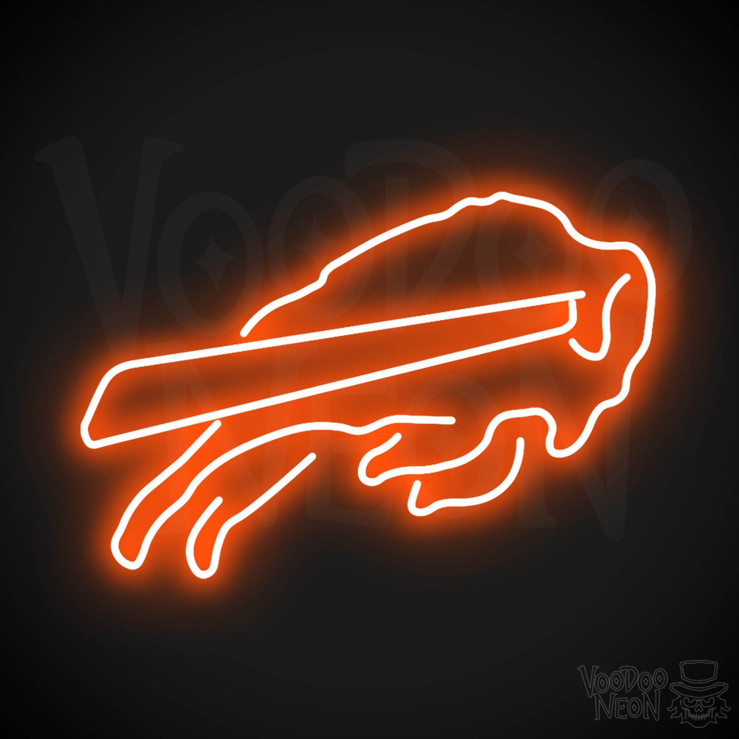 Buffalo Bills Neon Sign - Buffalo Bills Sign - Neon Bills Logo Wall Art - Color Orange