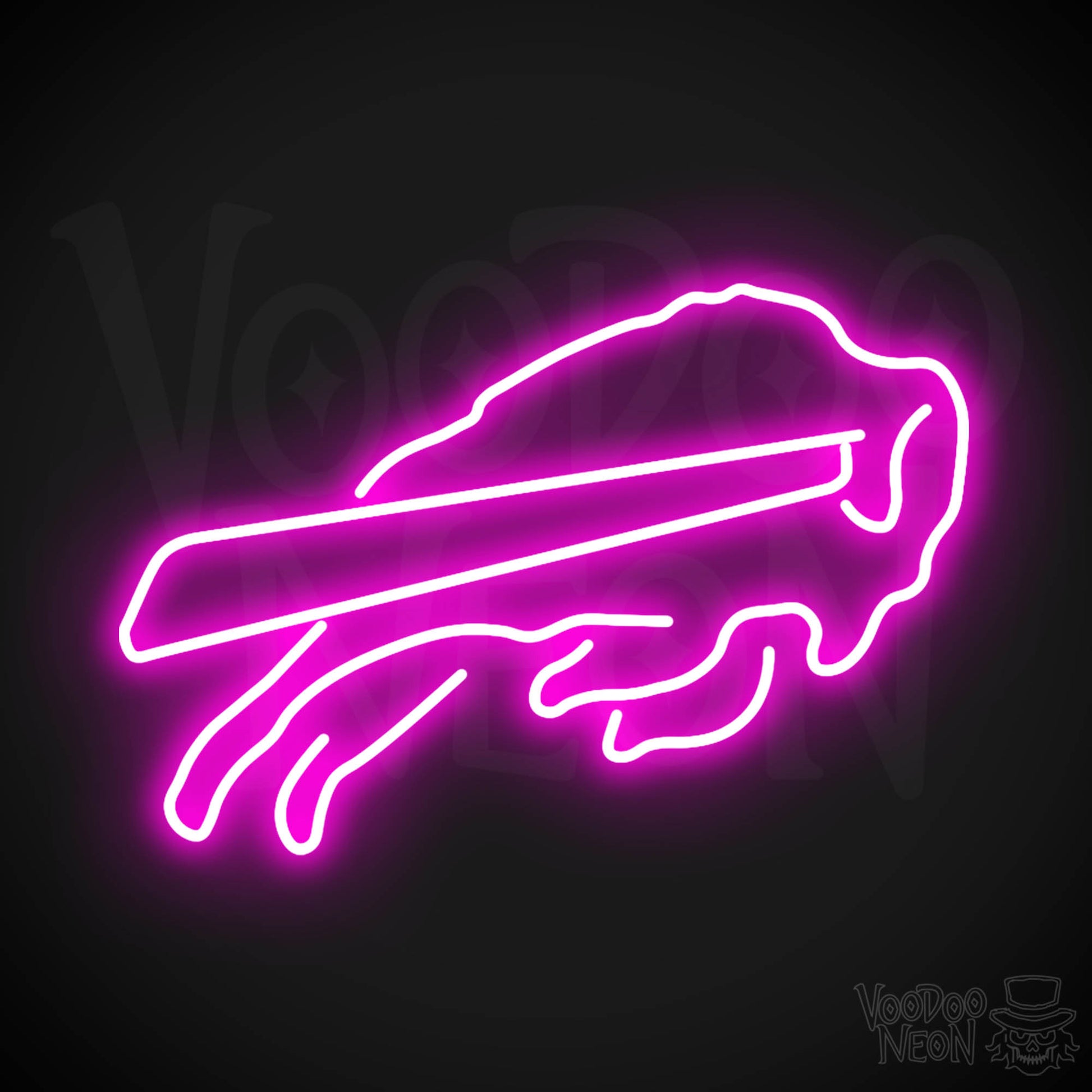 Buffalo Bills Neon Sign - Buffalo Bills Sign - Neon Bills Logo Wall Art - Color Pink