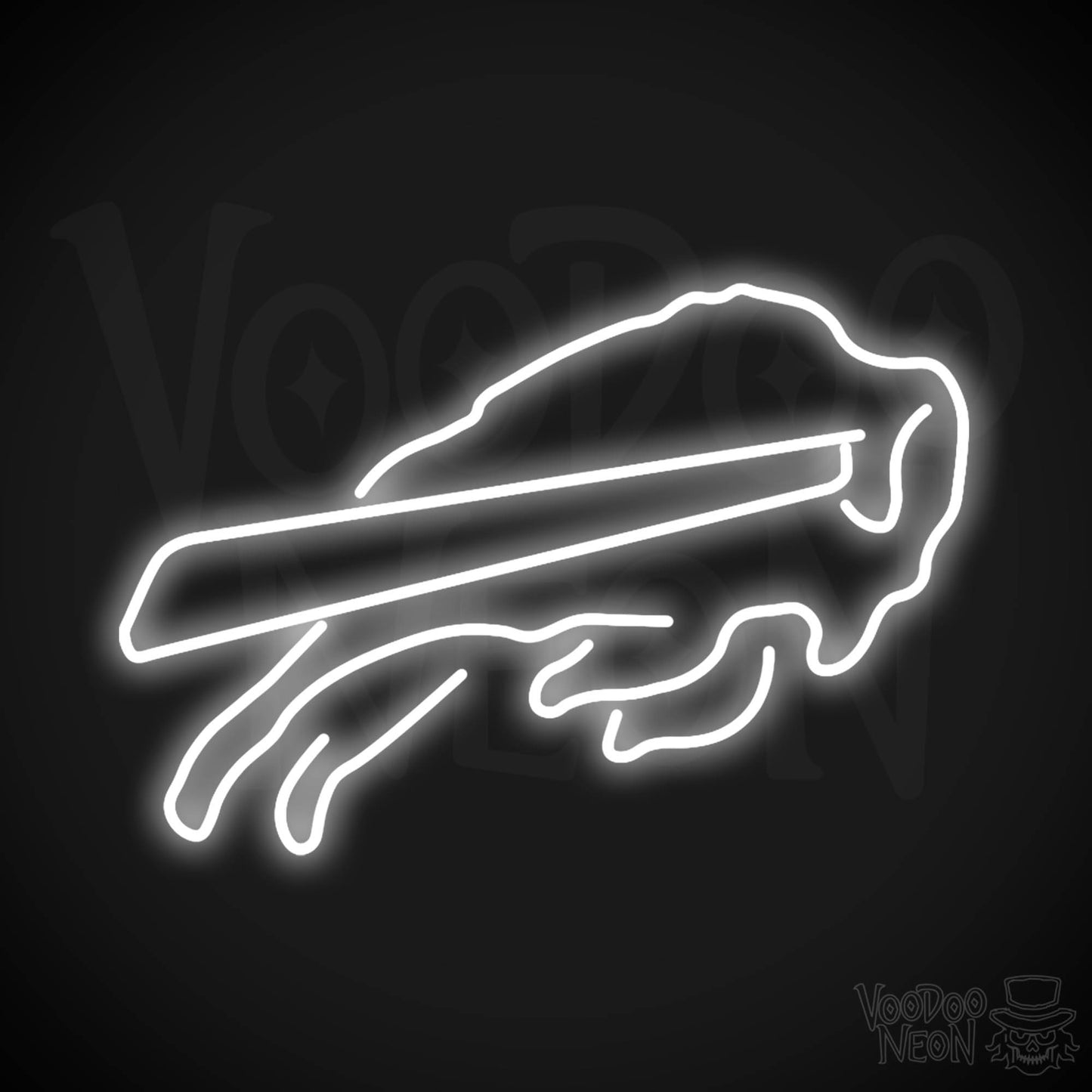 Buffalo Bills Neon Sign - Buffalo Bills Sign - Neon Bills Logo Wall Art - Color White